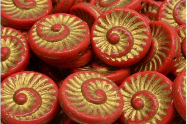 Fossil Shell Beads 18x18mm - Image 1