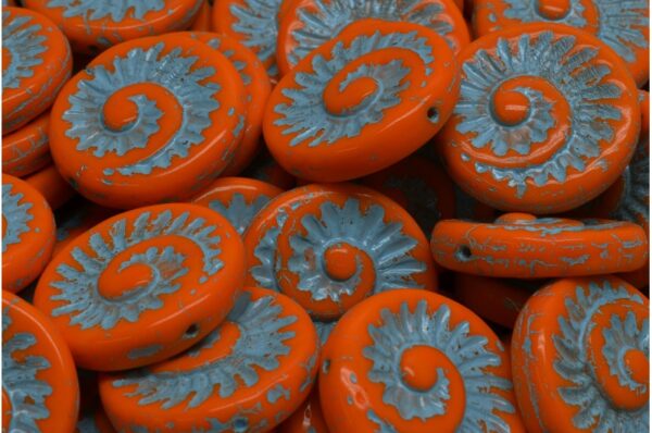 Fossil Shell Beads 18x18mm - Image 1