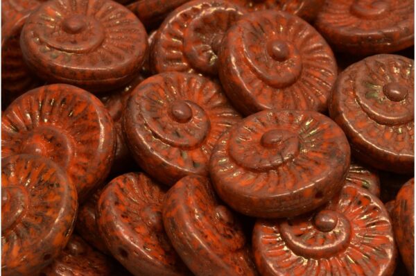 Fossil Shell Beads 18x18mm - Image 1