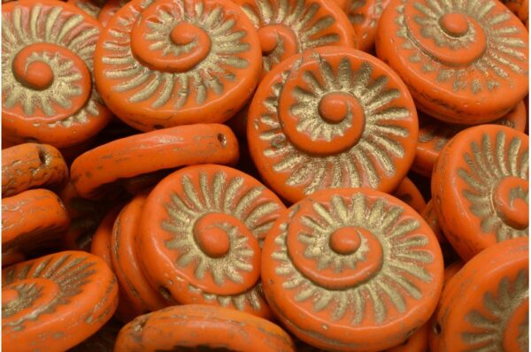 Fossil Shell Beads 18x18mm - Image 1