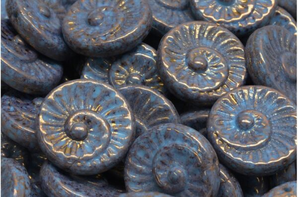 Fossil Shell Beads 18x18mm - Image 1
