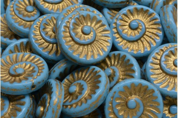 Fossil Shell Beads 18x18mm - Image 1