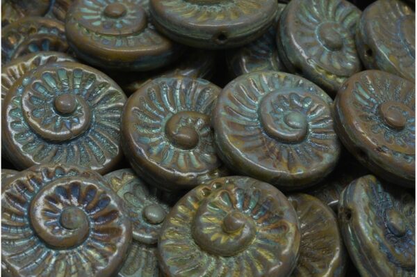 Fossil Shell Beads 18x18mm - Image 1