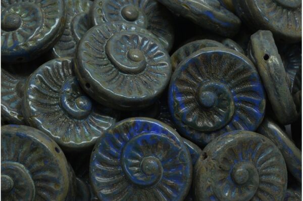 Fossil Shell Beads 18x18mm - Image 1