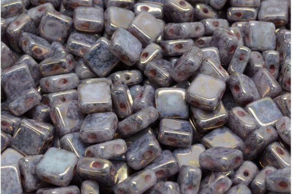 Flat Silky Beads - 2 Holes 6x6mm - Image 1