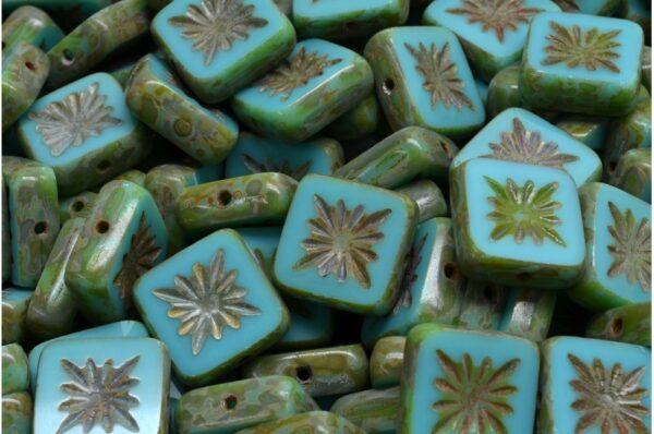 TCB Squared Kiwi Beads 10x10mm - Image 1