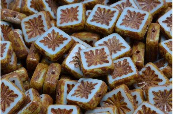 TCB Squared Kiwi Beads 10x10mm - Image 1