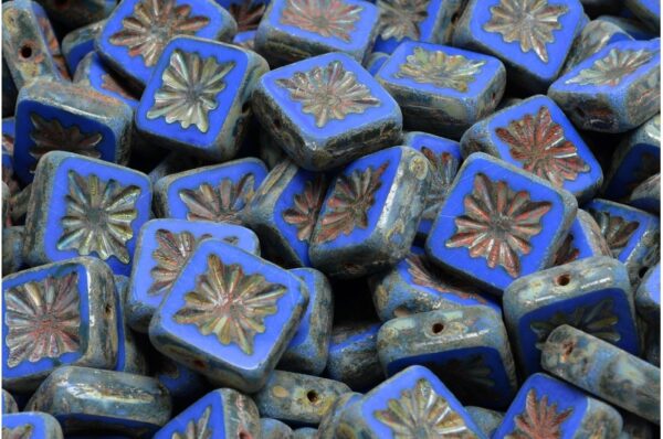 TCB Squared Kiwi Beads 10x10mm - Image 1