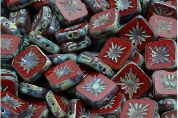 TCB Squared Kiwi Beads 10x10mm - Image 1