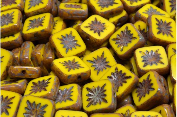 TCB Squared Kiwi Beads 10x10mm - Image 1