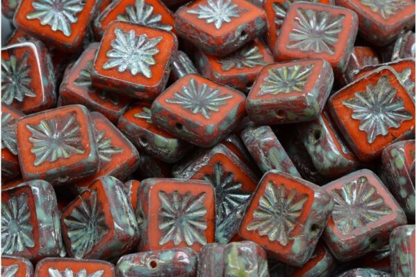 TCB Squared Kiwi Beads 10x10mm - Image 1