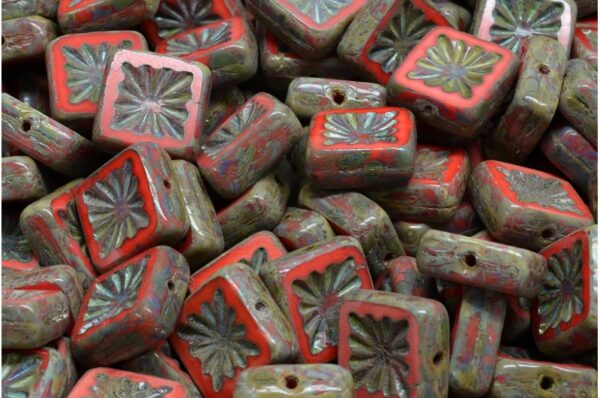 TCB Squared Kiwi Beads 10x10mm - Image 1