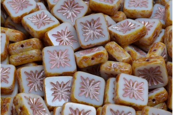 TCB Squared Kiwi Beads 10x10mm - Image 1