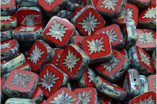 TCB Squared Kiwi Beads 10x10mm - Image 1