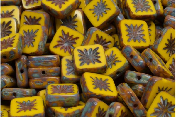 TCB Squared Kiwi Beads 10x10mm - Image 1