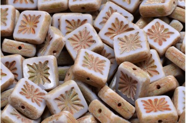 TCB Squared Kiwi Beads 10x10mm - Image 1