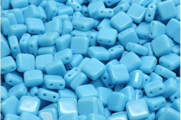 2 Holes Pressed Tile Beads 6x6mm - Image 1