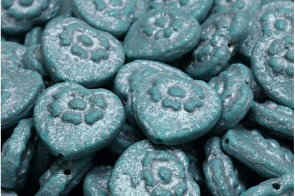 Heart Beads With Rose 17x17mm - Image 1