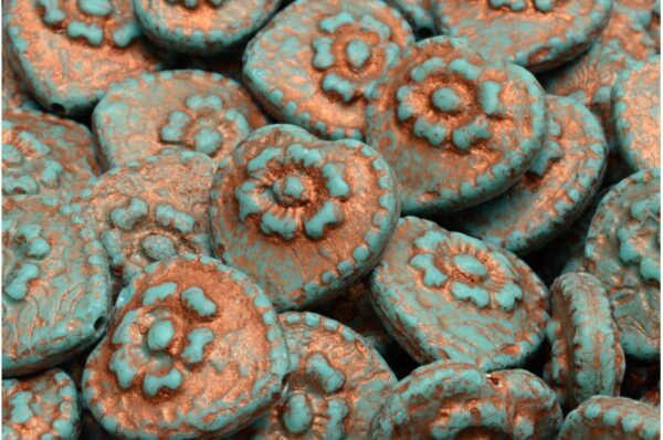 Heart Beads With Rose 17x17mm - Image 1