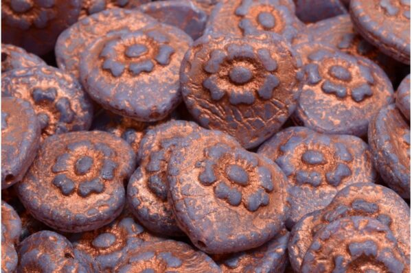 Heart Beads With Rose 17x17mm - Image 1