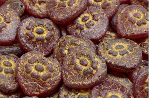 Heart Beads With Rose 17x17mm - Image 1