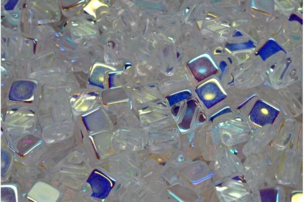 Flat Silky Beads - 2 Holes 6x6mm - Image 1