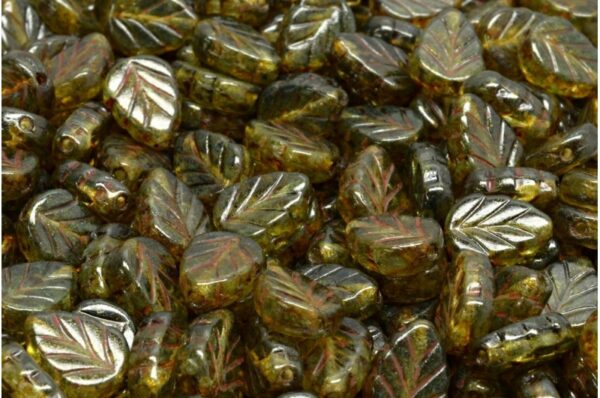 Mint Leaf Beads 10x8mm - Image 1