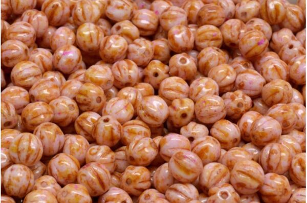 Melon Beads 6x6mm - Image 1