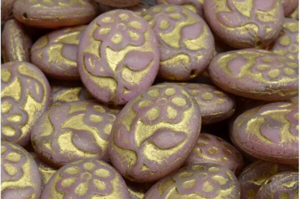 Oval With Flower Beads 21x16mm - Image 1