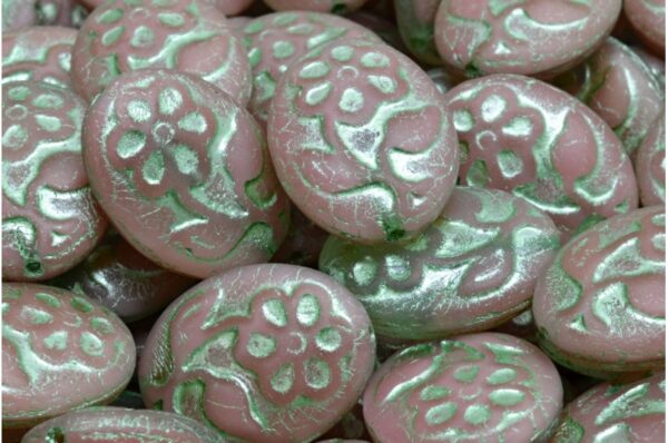 Oval With Flower Beads 21x16mm - Image 1