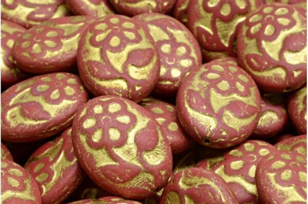 Oval With Flower Beads 21x16mm - Image 1