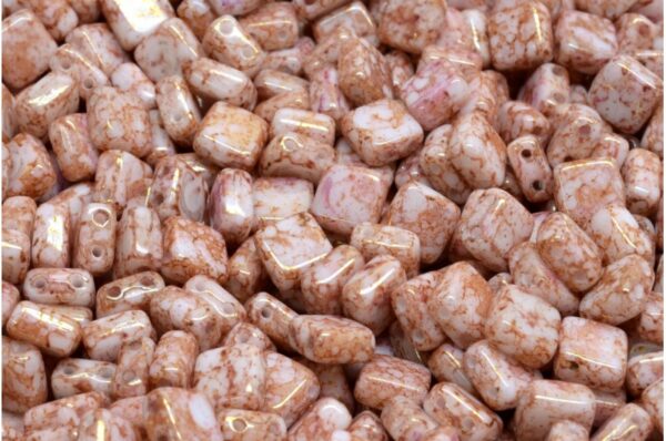 2 Holes Pressed Tile Beads 6x6mm - Image 1