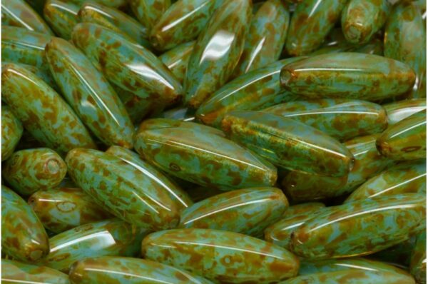 Peeled Olive beads 19x7mm - Image 1