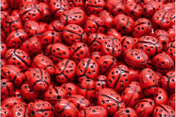 Ladybird beads 10x7mm - Image 1