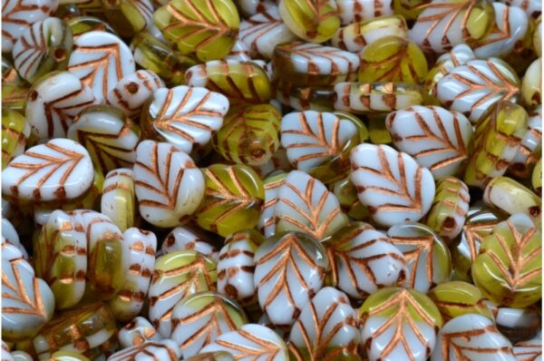 Mint Leaf Beads 10x8mm - Image 1