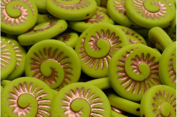 Fossil Shell Beads 18x18mm - Image 1