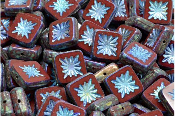 TCB Squared Kiwi Beads 10x10mm - Image 1