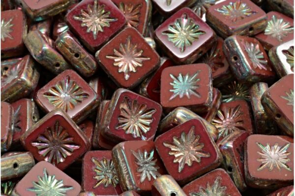 TCB Squared Kiwi Beads 10x10mm - Image 1