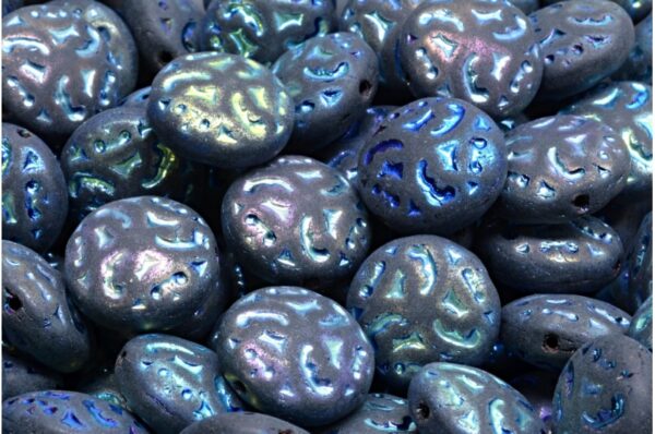 Lentil Beads with Ornaments 14mm - Image 1