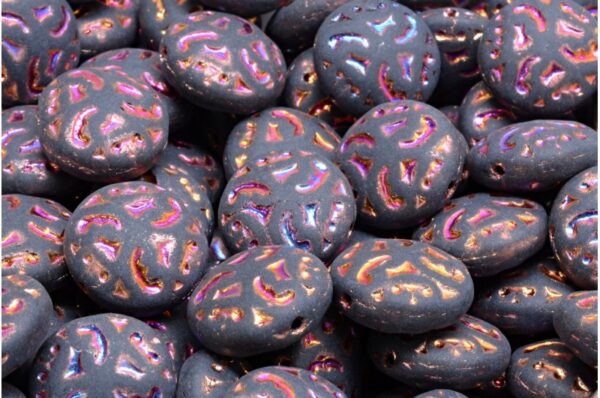 Lentil Beads with Ornaments 14mm - Image 1