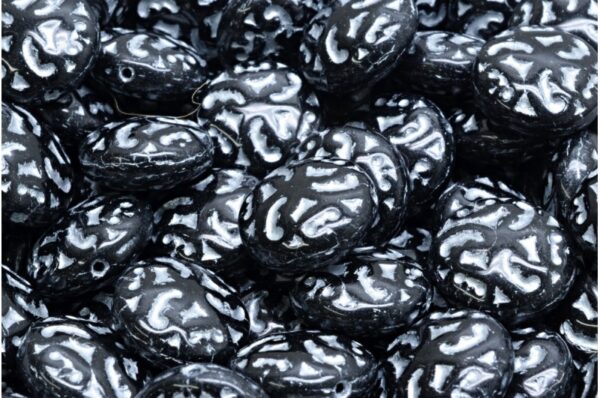 Lentil Beads with Ornaments 14mm - Image 1