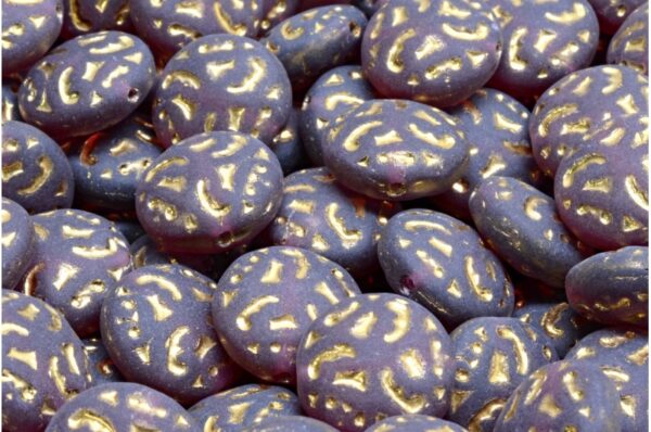 Lentil Beads with Ornaments 14mm - Image 1