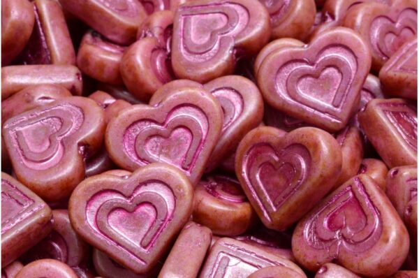 Heart In Heart Beads 14x16mm - Image 1