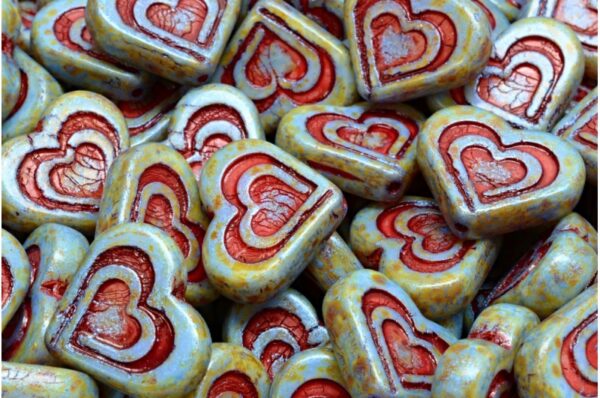 Heart In Heart Beads 14x16mm - Image 1