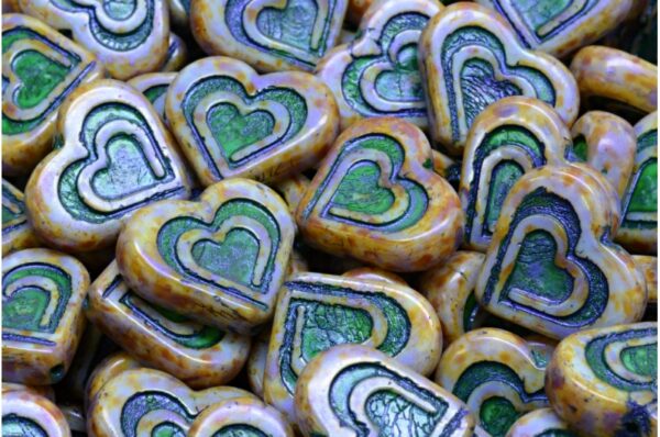 Heart In Heart Beads 14x16mm - Image 1