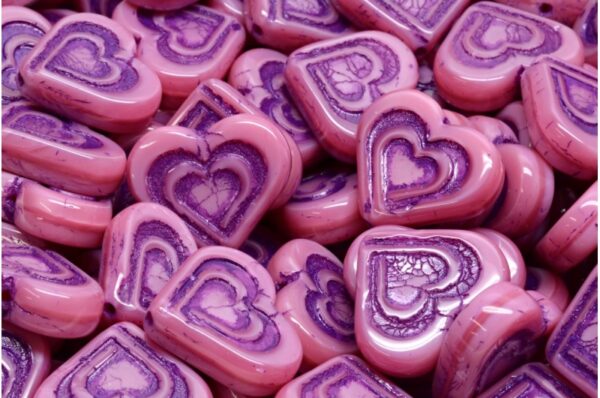 Heart In Heart Beads 14x16mm - Image 1