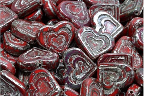 Heart In Heart Beads 14x16mm - Image 1