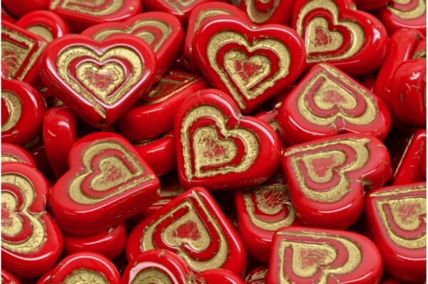 Heart In Heart Beads 14x16mm - Image 1