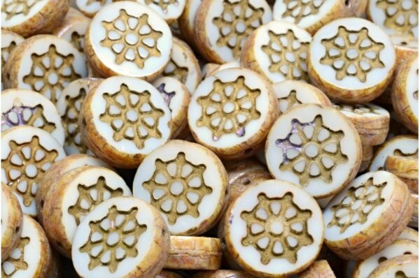 TCB Wheel Coin Beads 12x12mm - Image 1