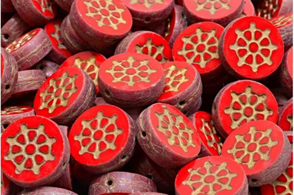 TCB Wheel Coin Beads 12x12mm - Image 1